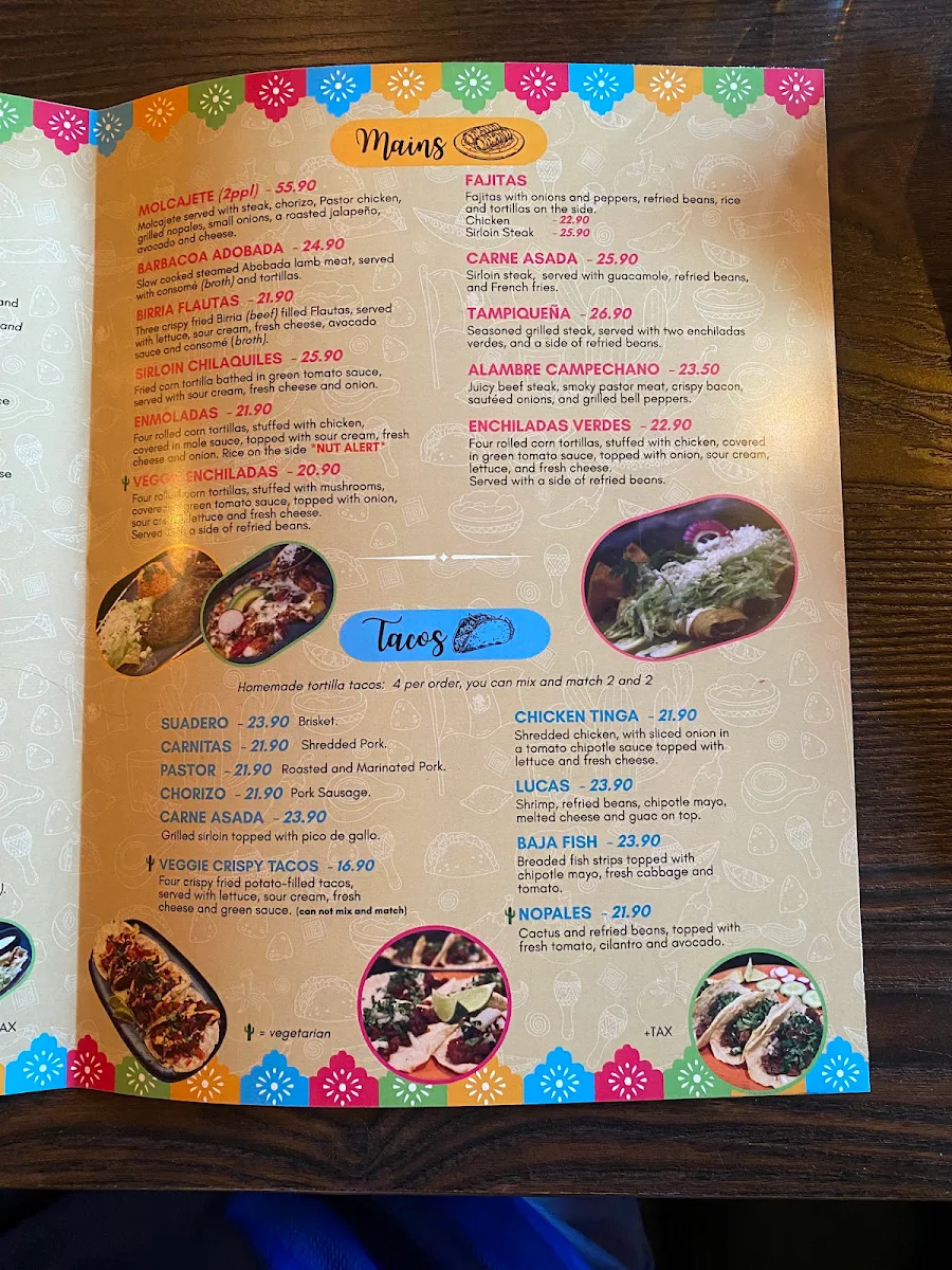 Menu, La cantina del pueblo