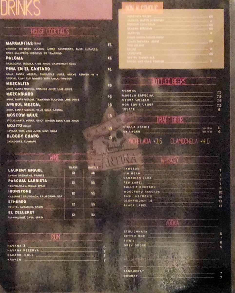 Menu, La cantina del pueblo