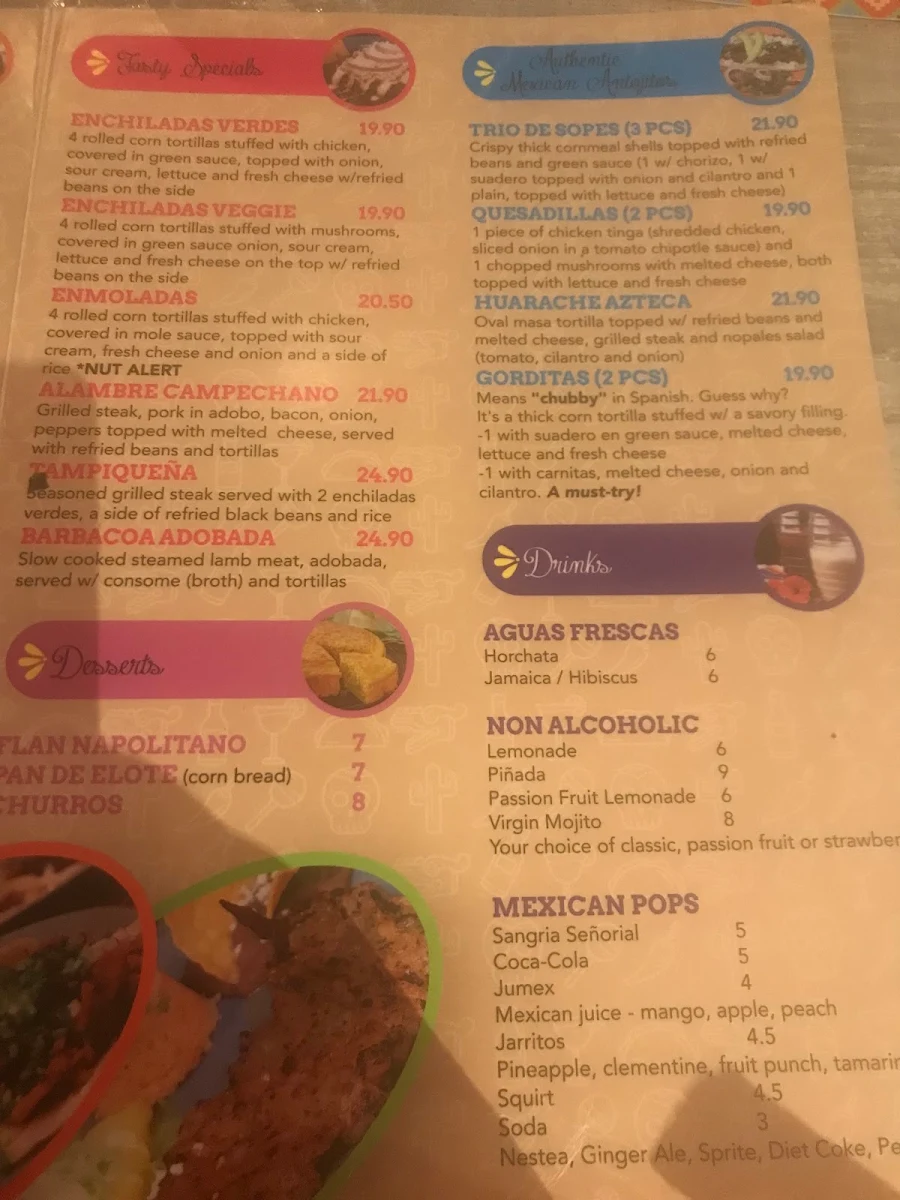 Menu, La cantina del pueblo