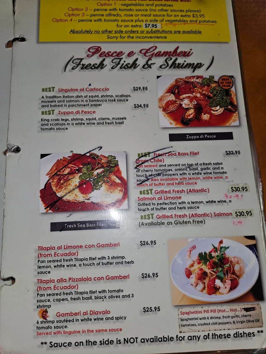 Menu, La Veranda Osteria