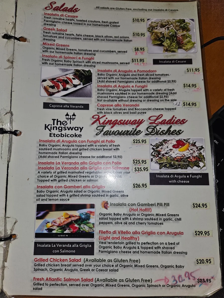 Menu, La Veranda Osteria