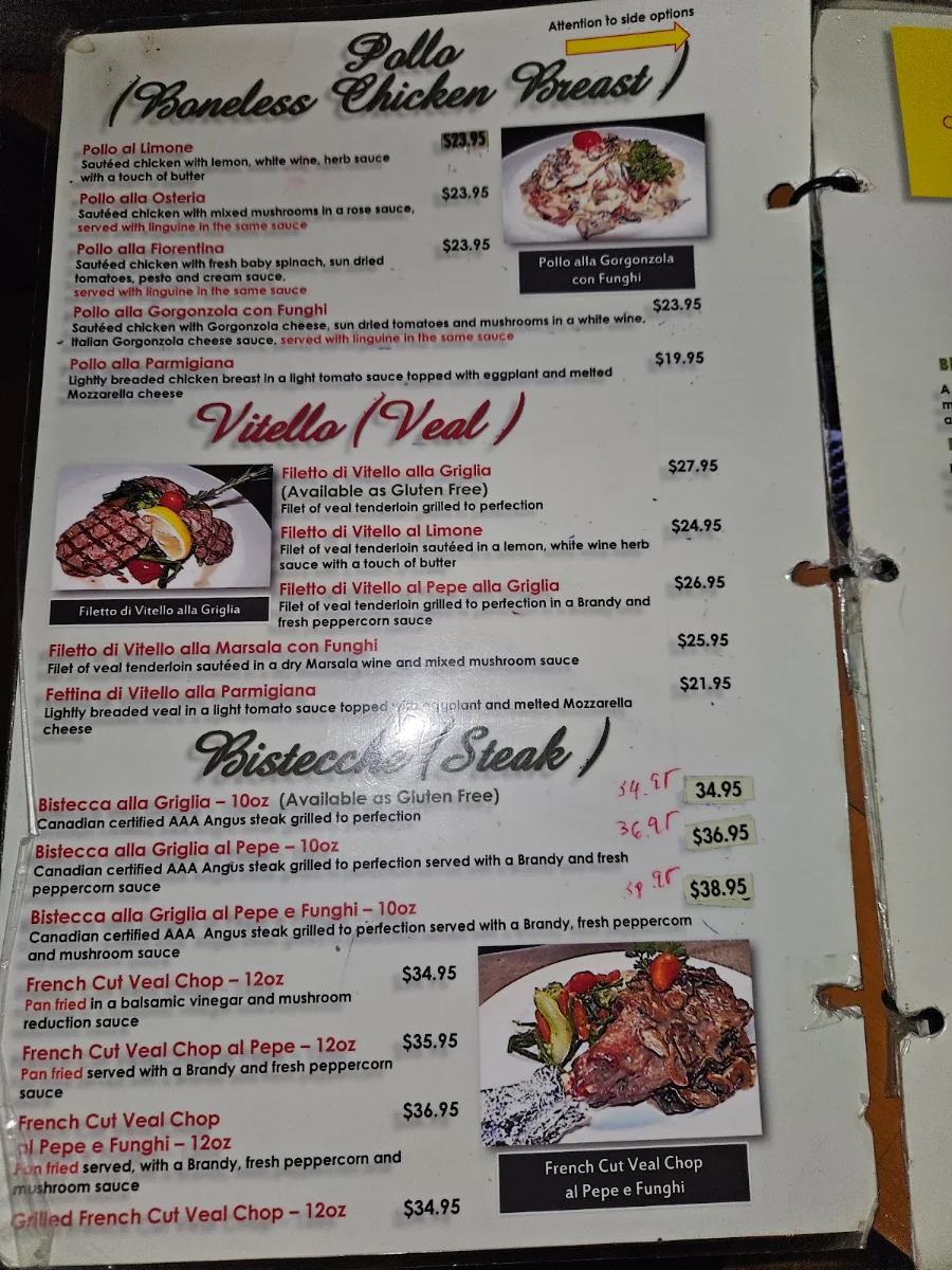 Menu, La Veranda Osteria