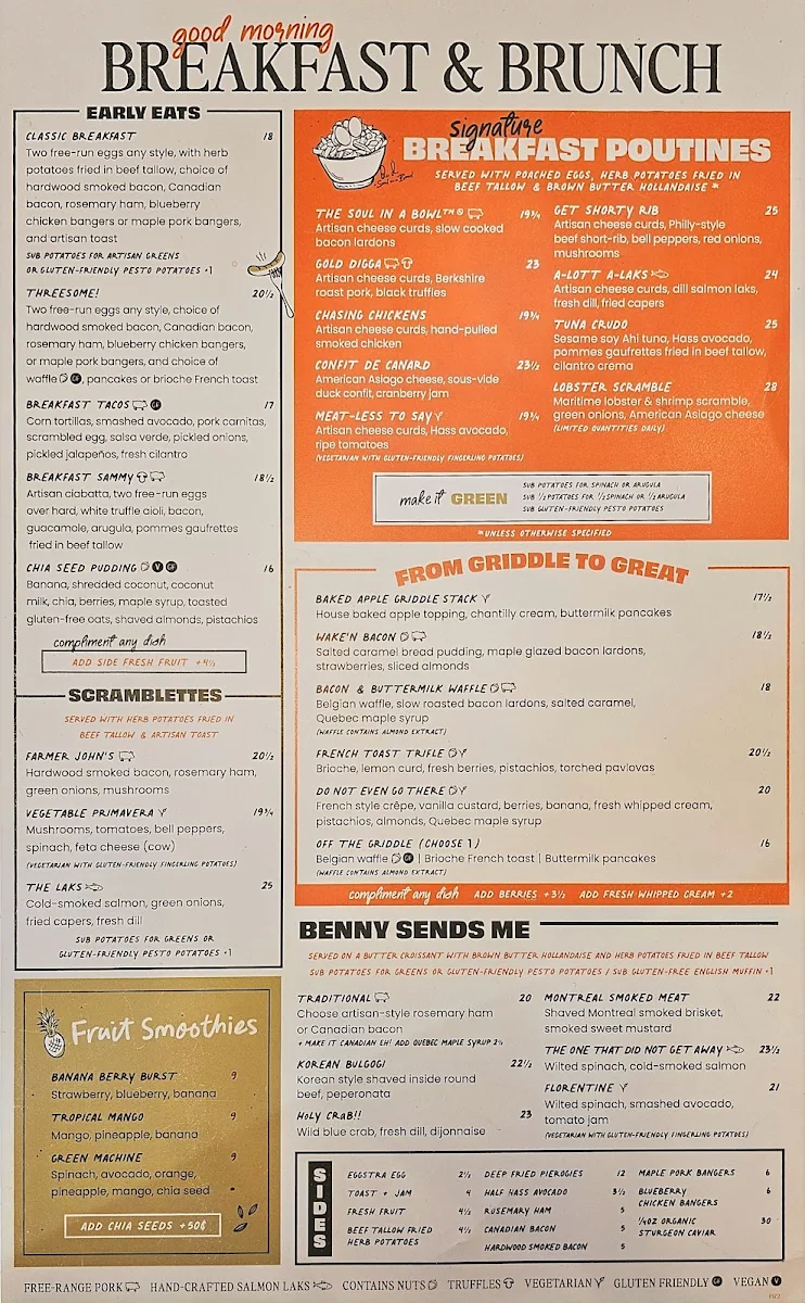 Menu, OEB Breakfast Co.