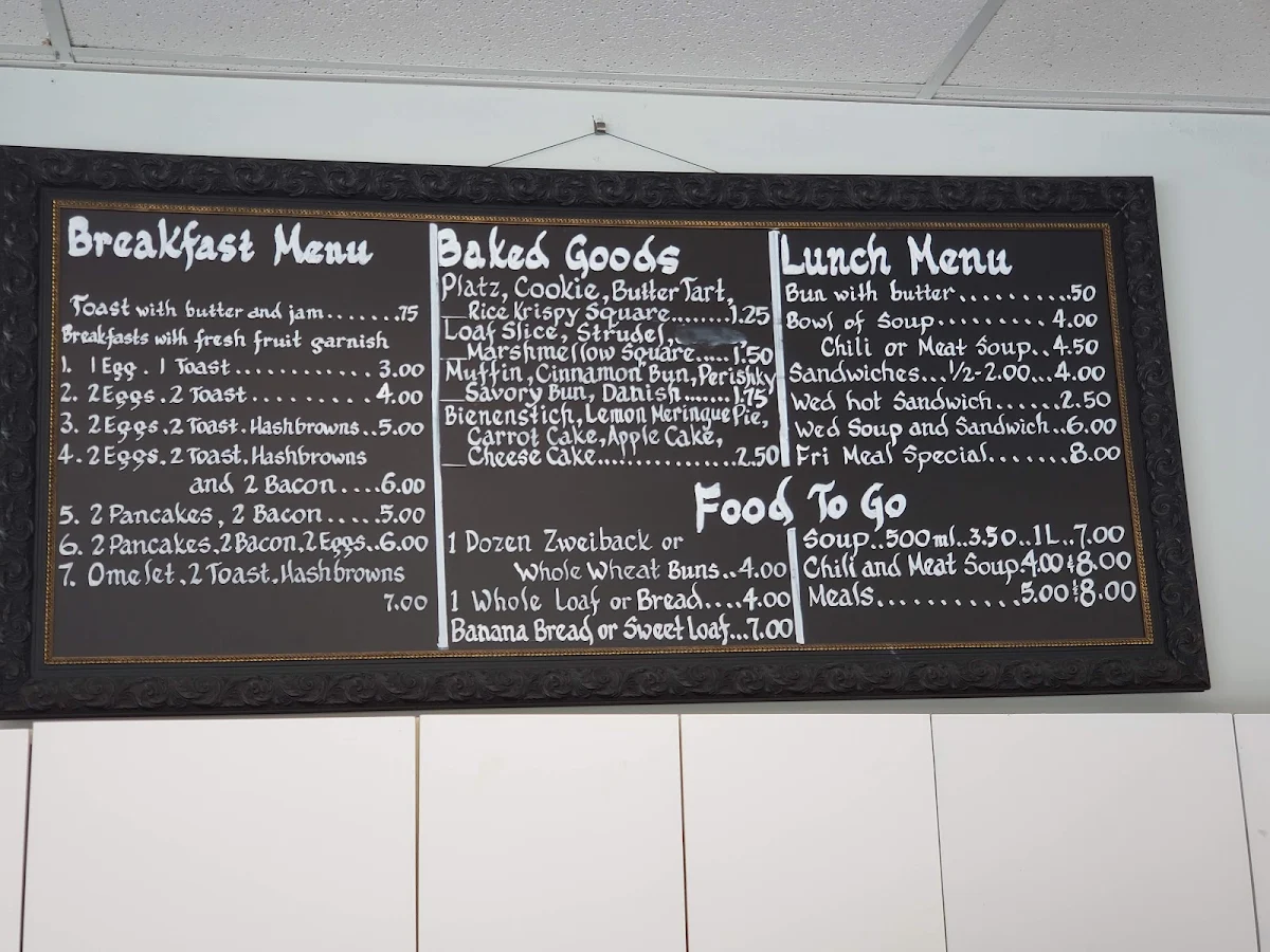 Menu, Rose Room Coffee Shop