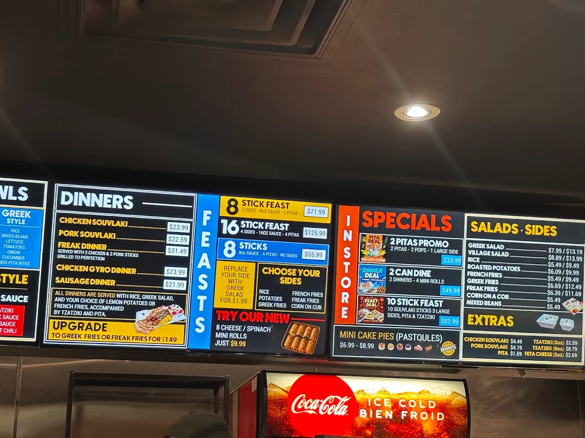 Menu, The Greek Freak Etobicoke