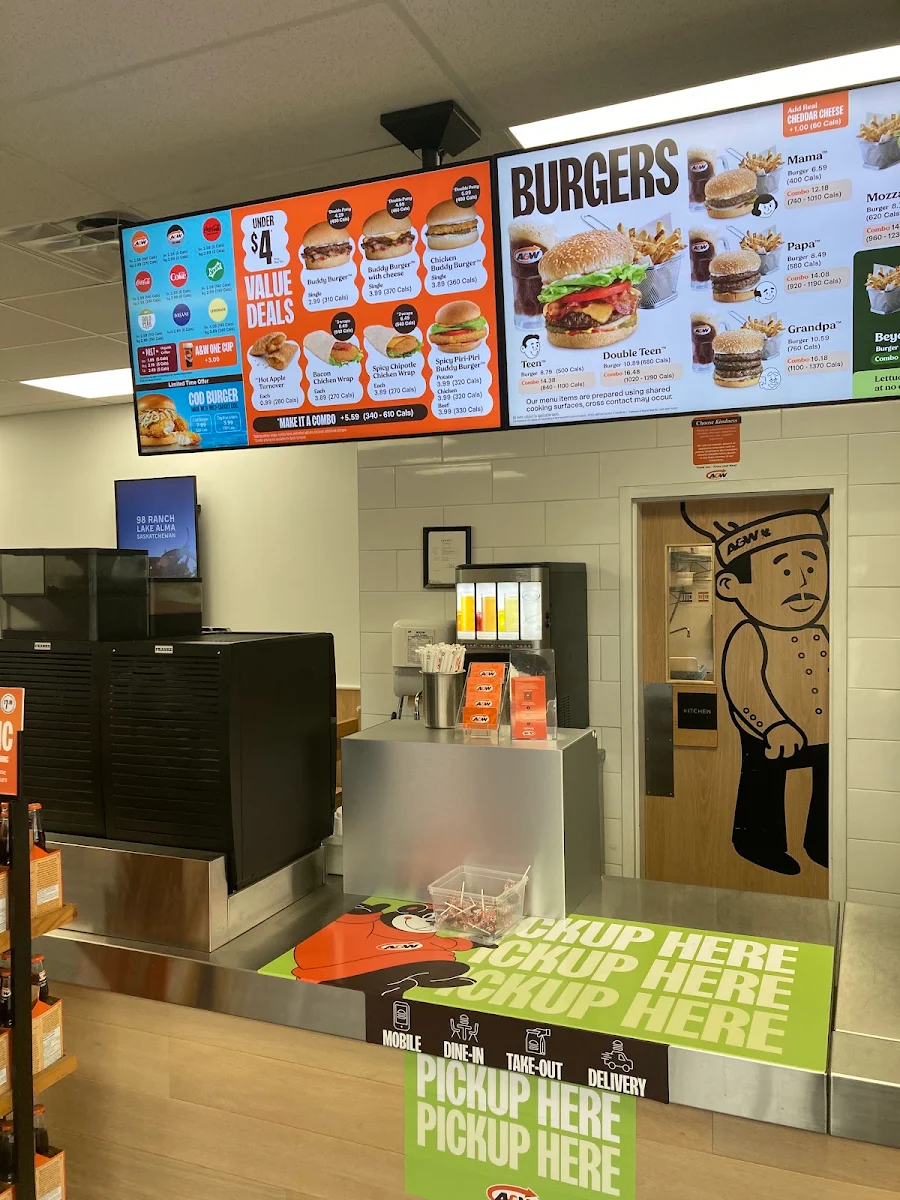 Menu, A&W Canada