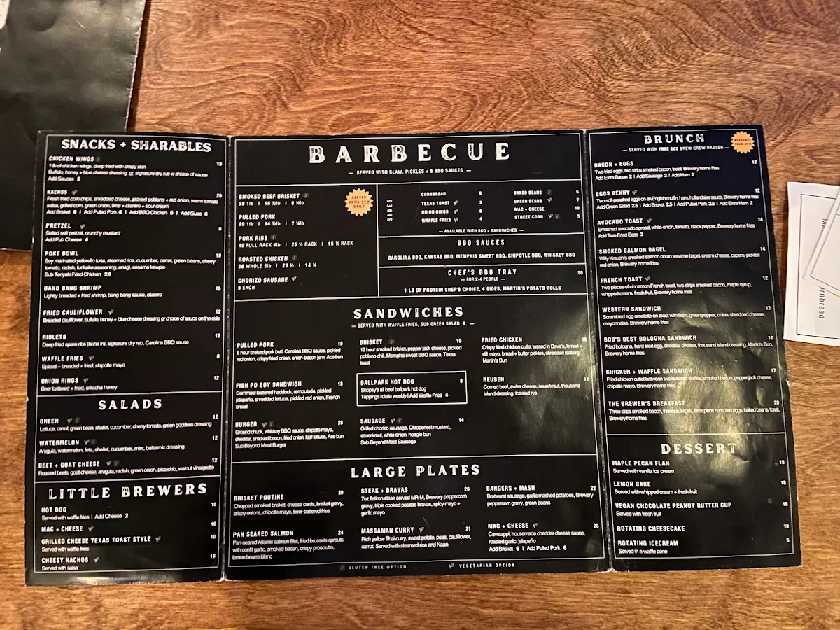 Menu, The Beavers Den