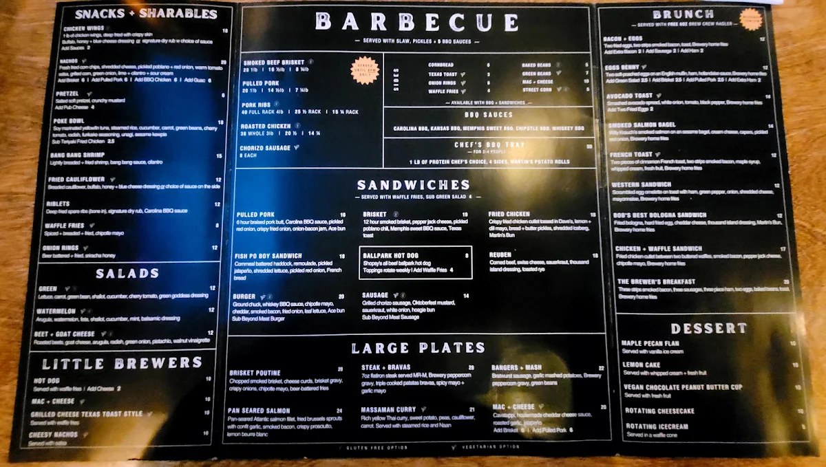 Menu, The Beavers Den
