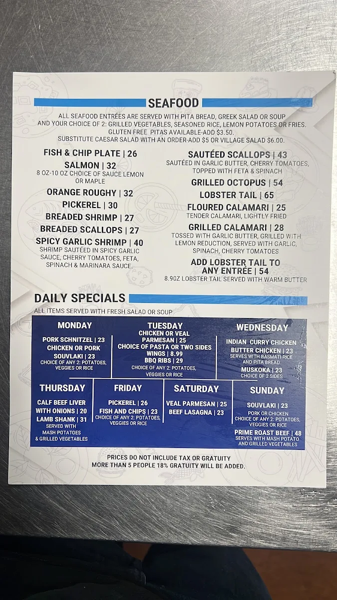 Menu, Coldwater Grill House and Wine Bar