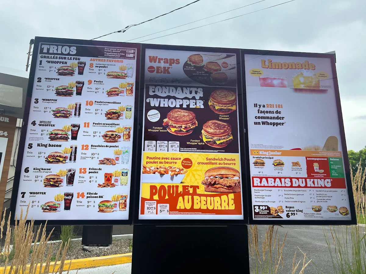 Menu, Burger King