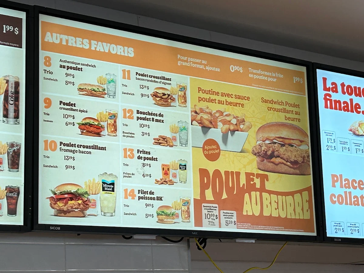 Menu, Burger King
