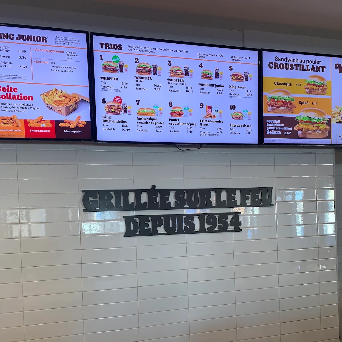 Menu, Burger King