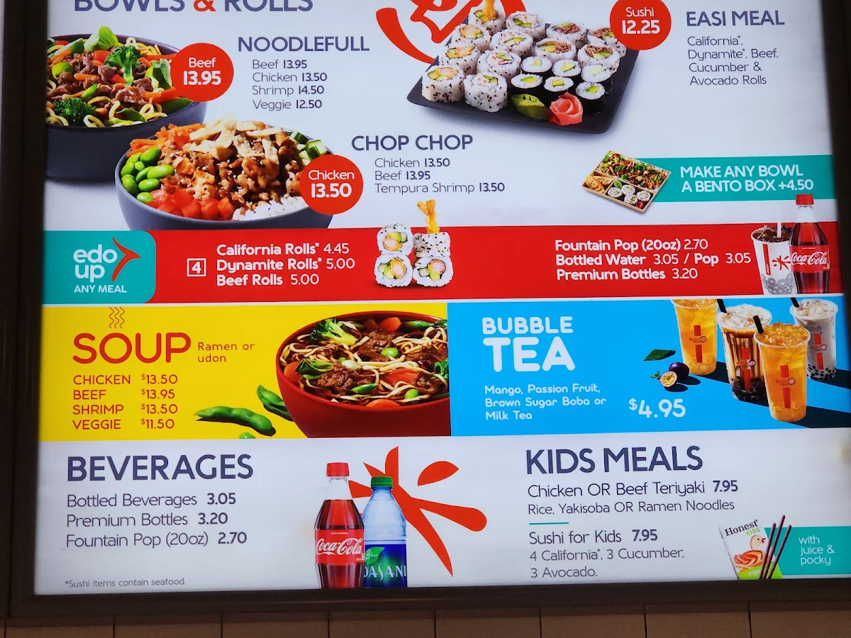 Menu, Edo Japan