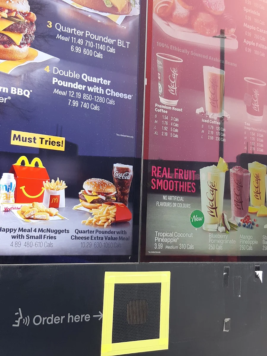 Menu, McDonald's