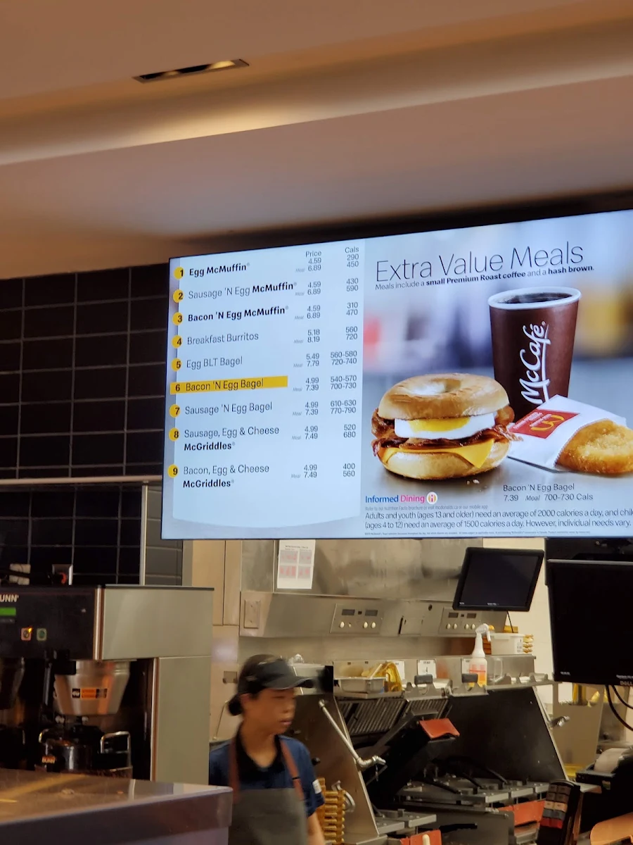 Menu, McDonald's