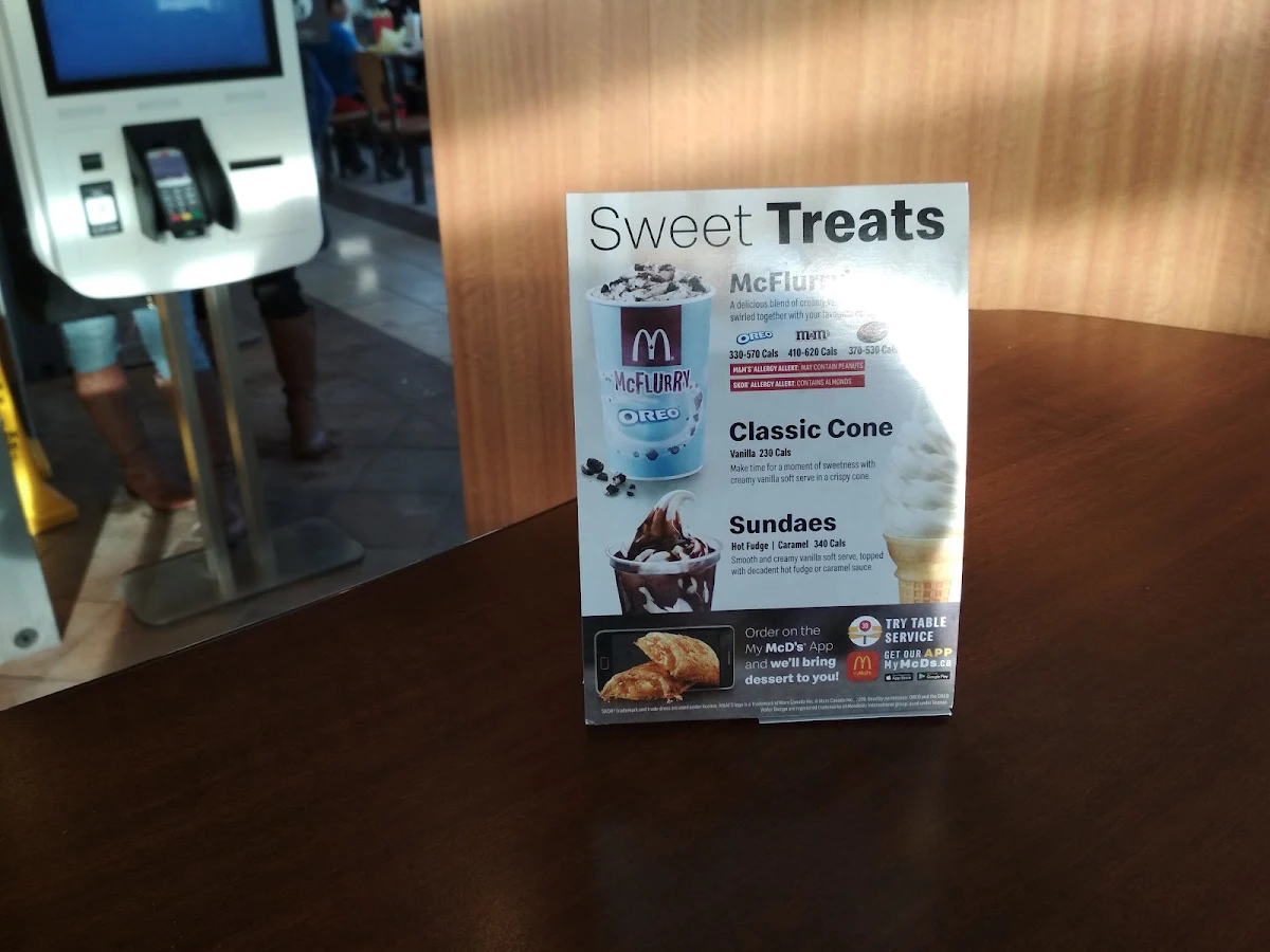 Menu, McDonald's