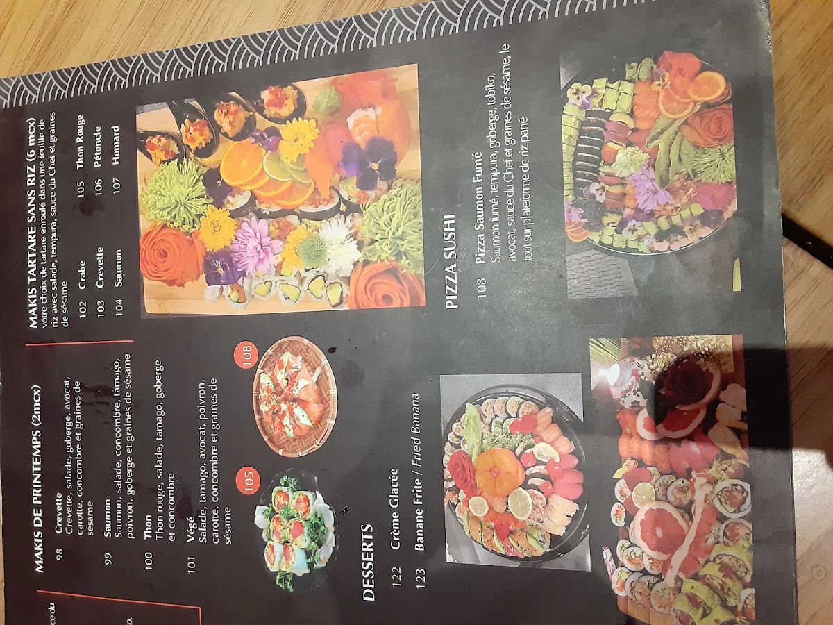 Menu, Restaurant Sushi St-Jean