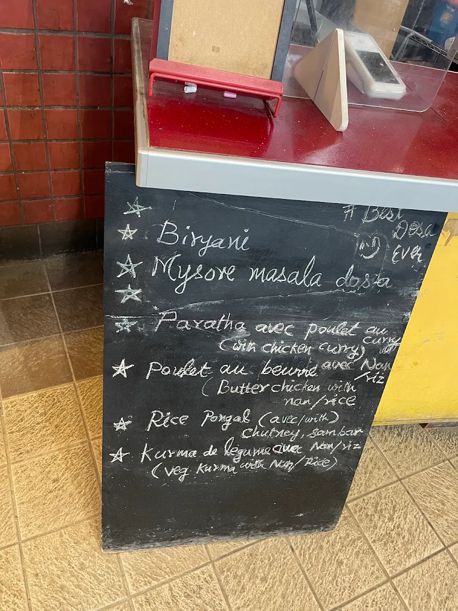 Menu, Chennai Express (South Indian Cuisine)