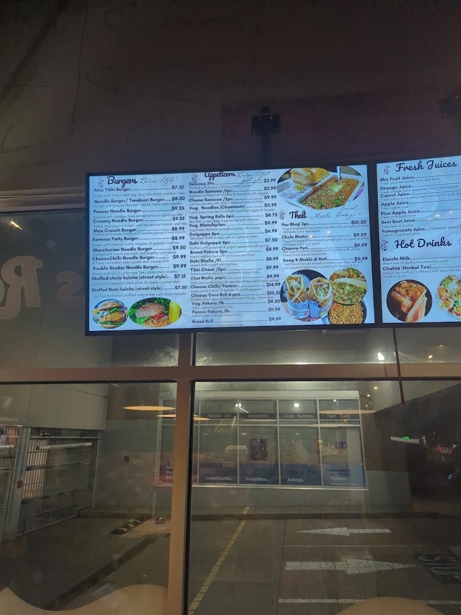 Menu, Namdhari's Punjabi Spice Restaurant (100% Pure Vegetarian)