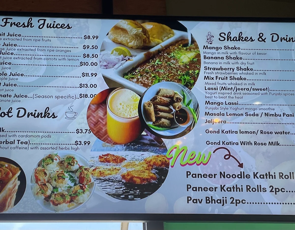 Menu, Namdhari's Punjabi Spice Restaurant (100% Pure Vegetarian)