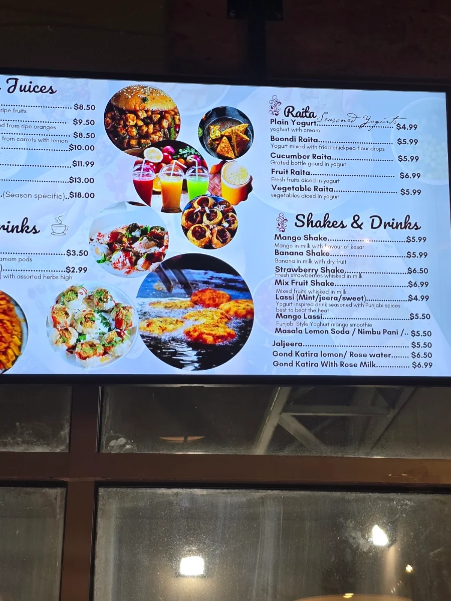 Menu, Namdhari's Punjabi Spice Restaurant (100% Pure Vegetarian)