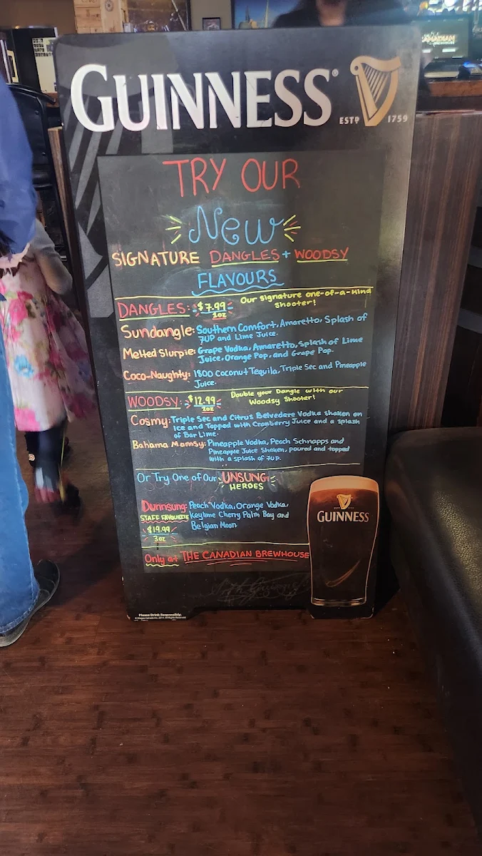 Menu, The Canadian Brewhouse (Winnipeg)