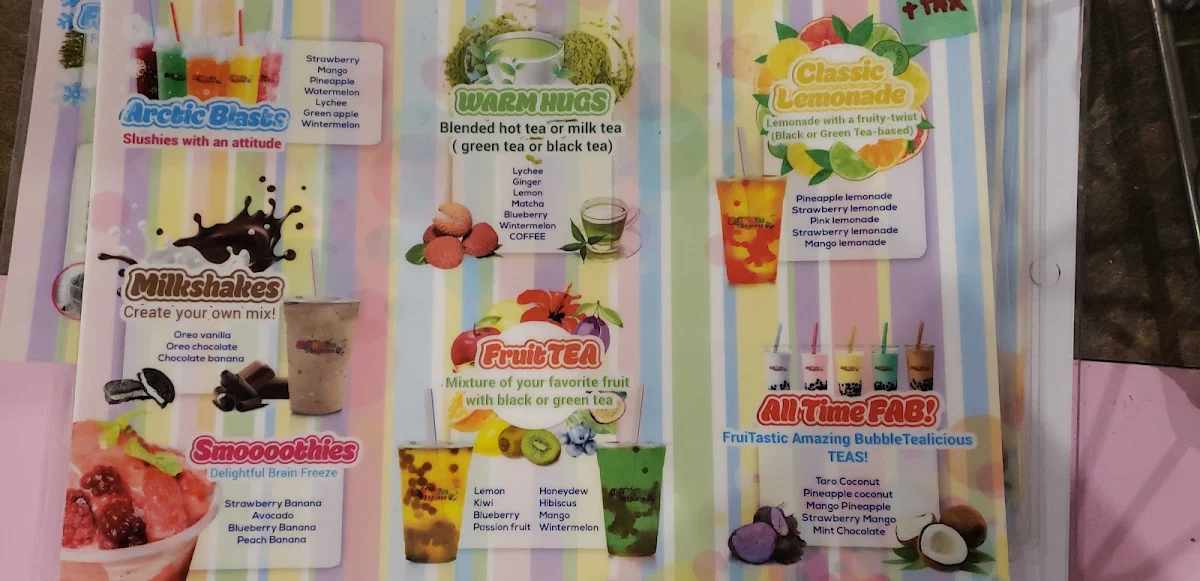 Menu, BubbleTea Express