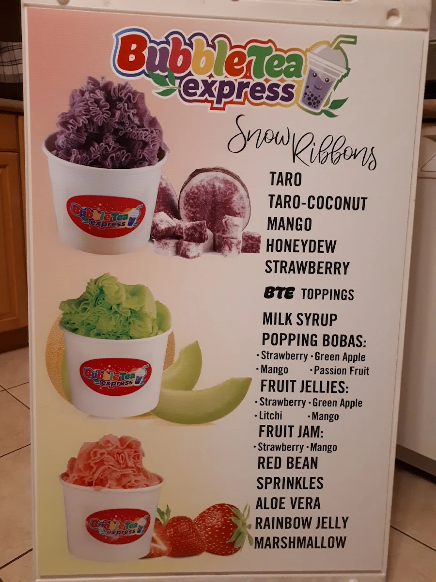 Menu, BubbleTea Express