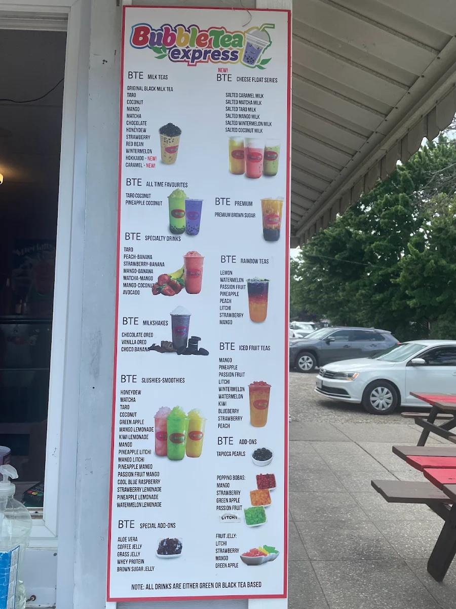 Menu, BubbleTea Express