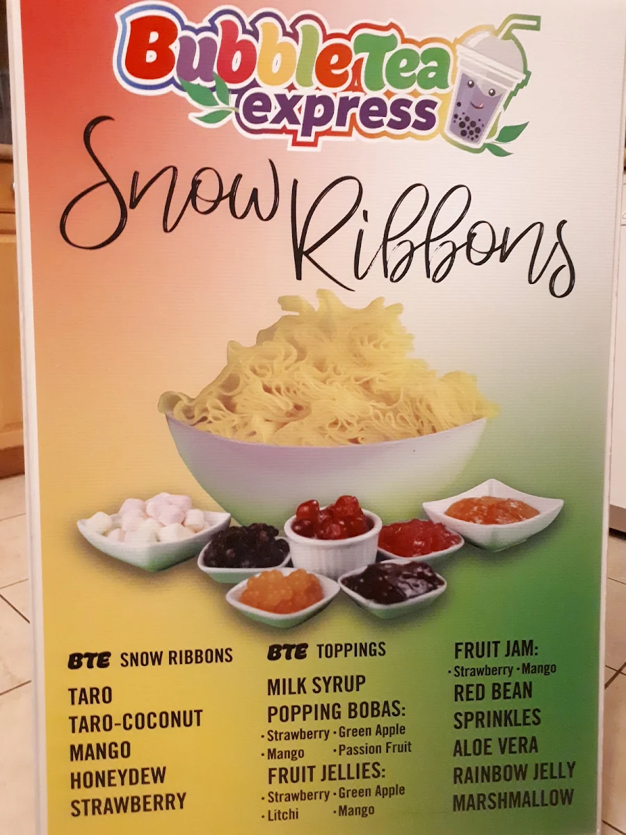 Menu, BubbleTea Express