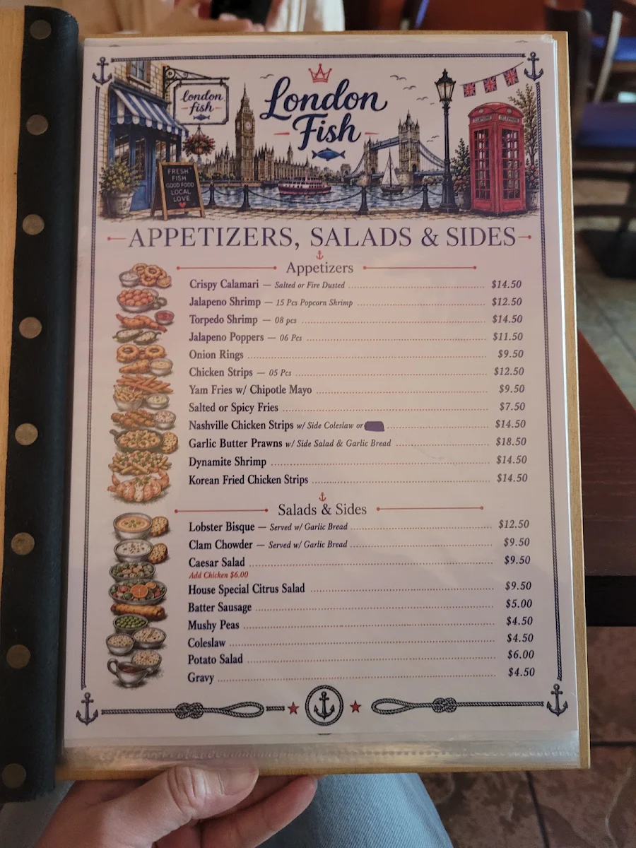 Menu, The London Fish (Windjammer Restaurant)