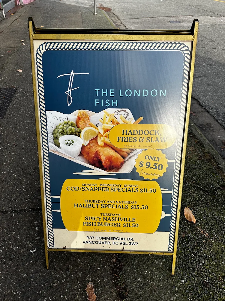 Menu, The London Fish (Windjammer Restaurant)