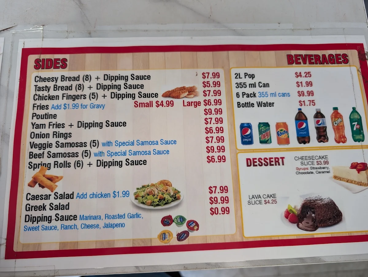 Menu, Canadian Pizza Unlimited - Canmore
