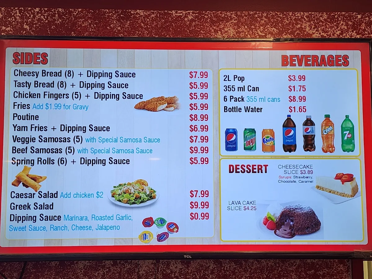 Menu, Canadian Pizza Unlimited - Canmore