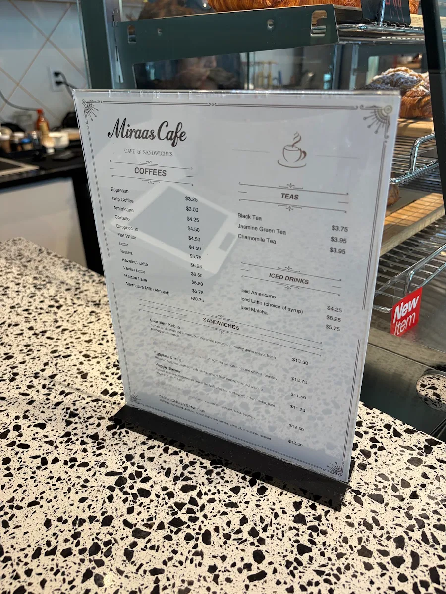 Menu, Miraas Café
