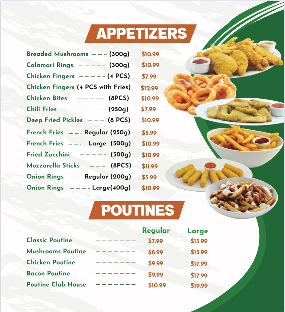 Menu, Reginos Pizza (Danforth & Pharmacy)