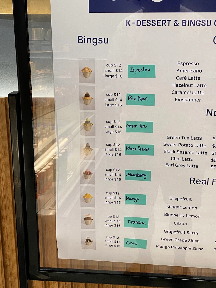 Menu, Snowday Bingsu Cafe (Bloor)