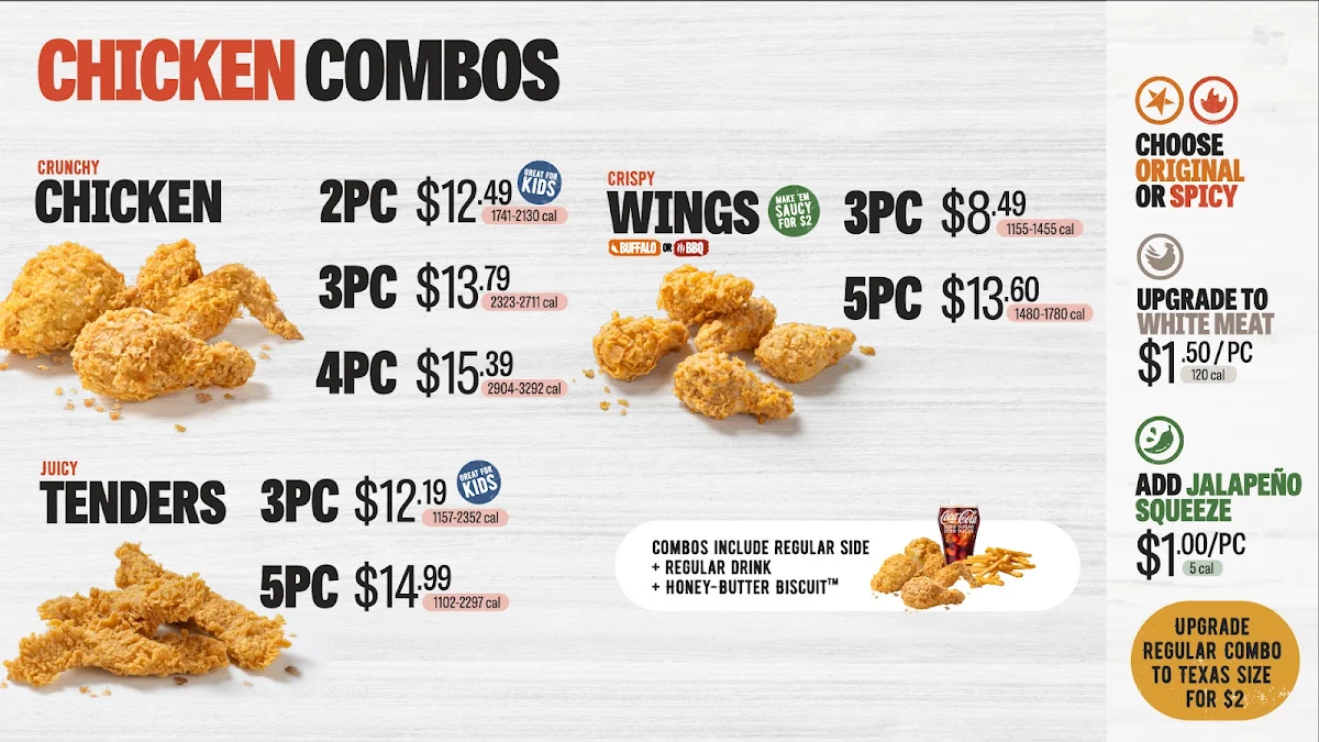 Menu, Church's Texas Chicken