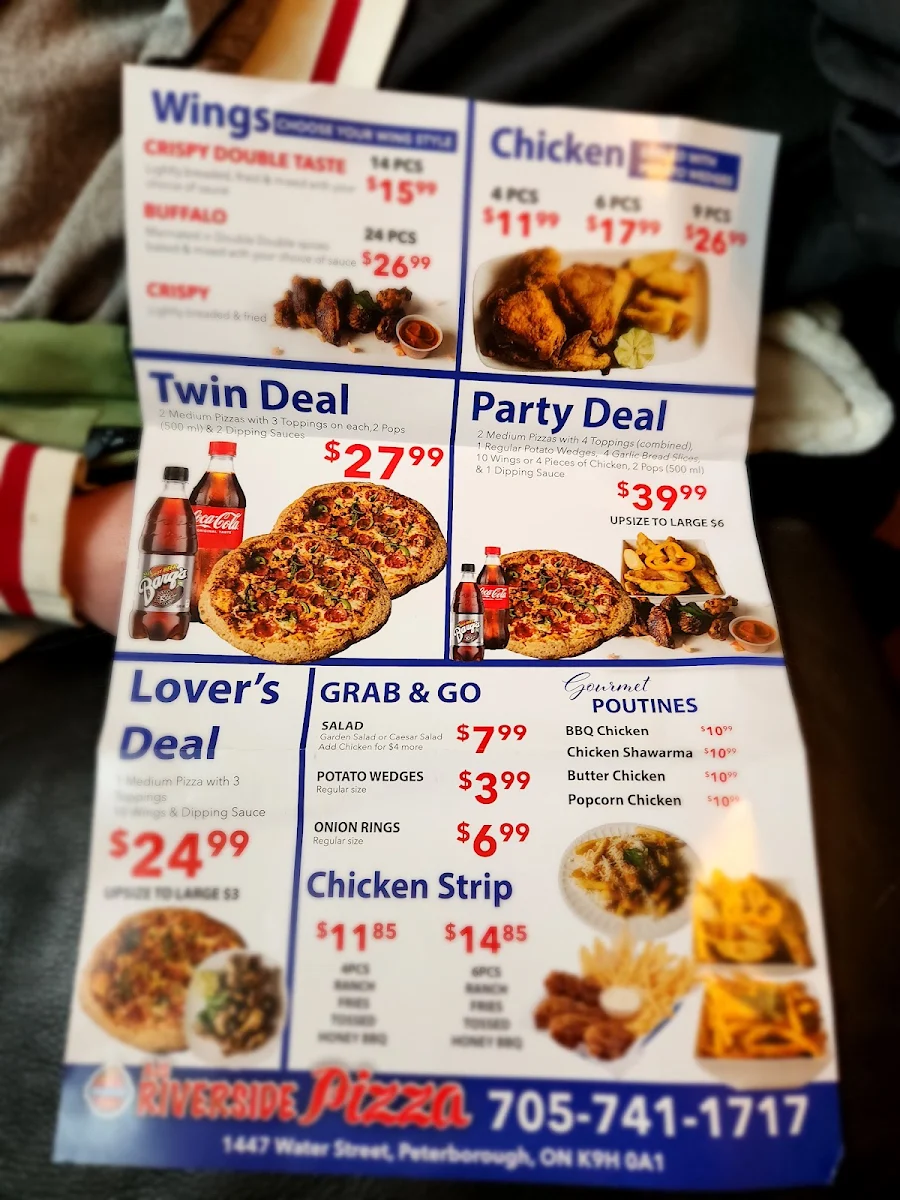 Menu, AJ'S Riverside Pizza