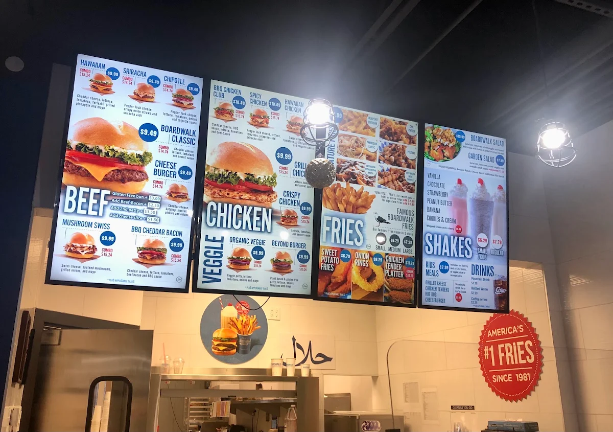 Menu, Boardwalk Burgers - Calgary Southland