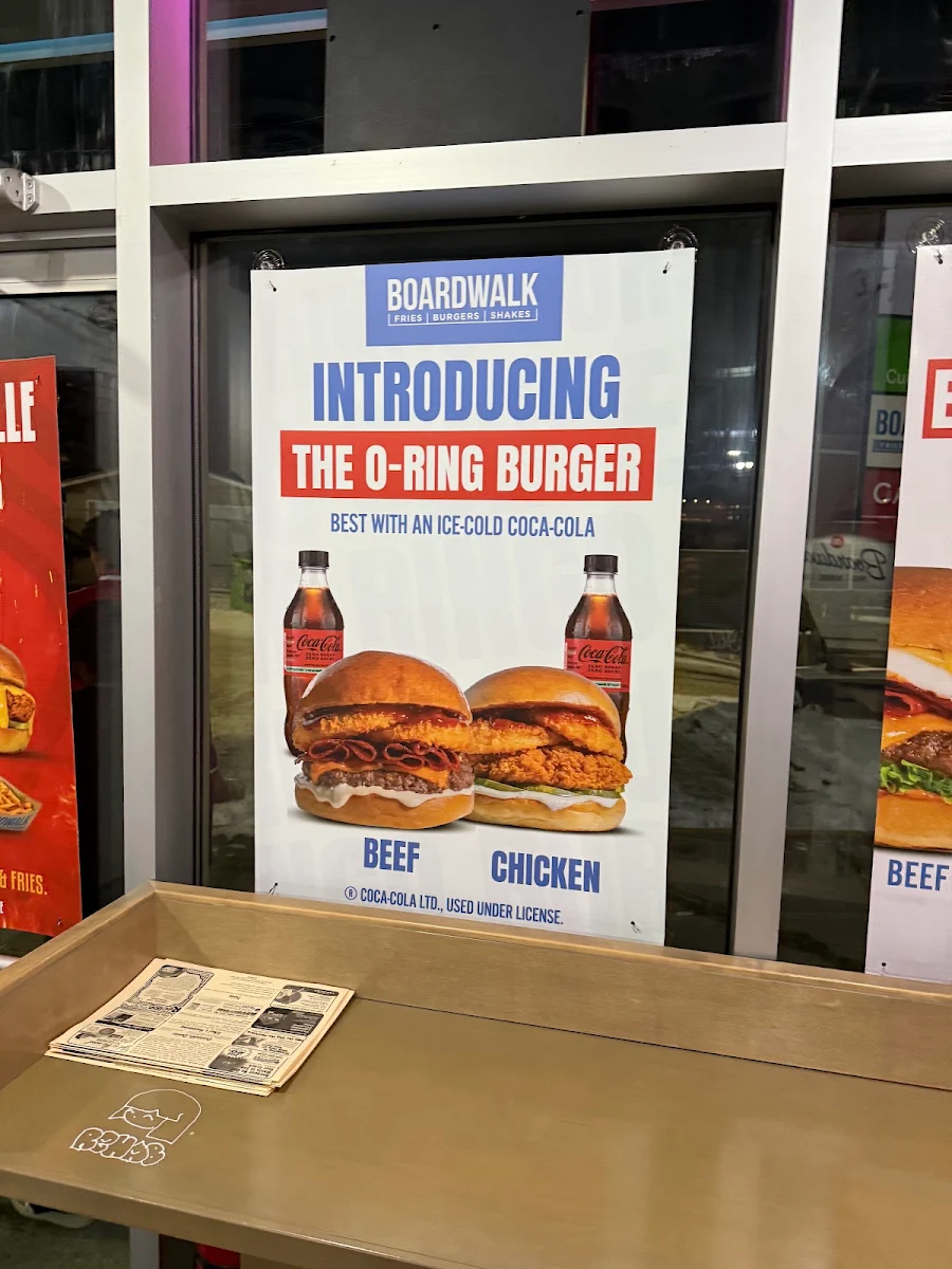 Menu, Boardwalk Burgers - Calgary Southland
