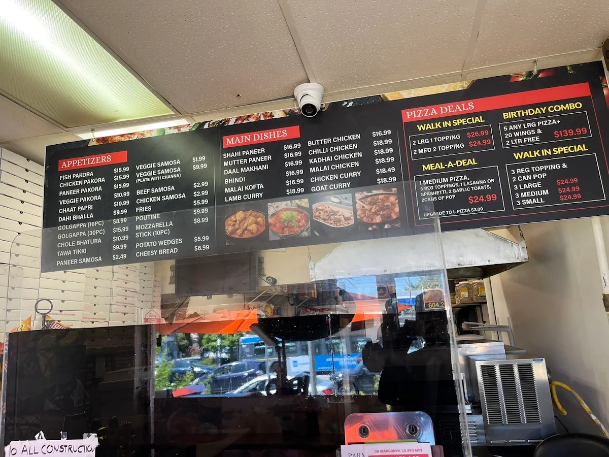 Menu, Parms Pizza Factory Ltd.