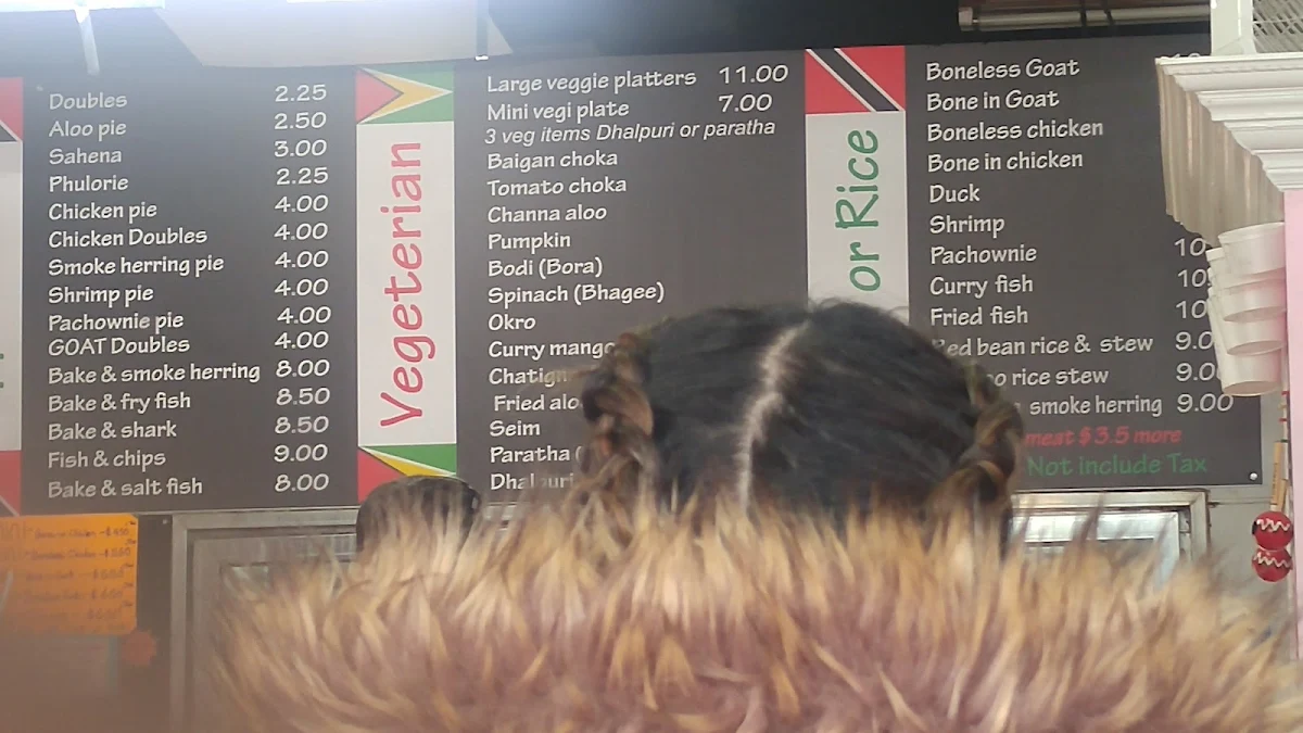 Menu, Indar's Roti & Doubles