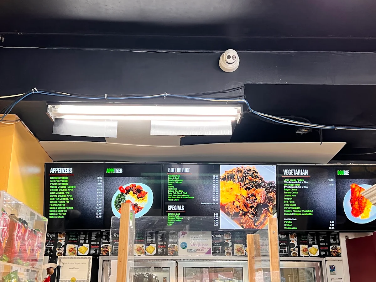 Menu, Indar's Roti & Doubles