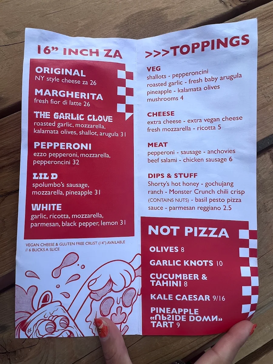Menu, The Dandy Brewing Company and DandyPizza