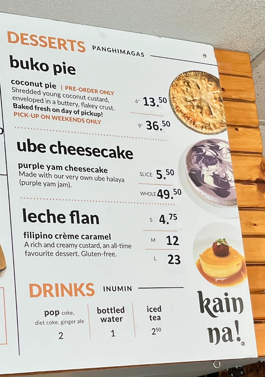 Menu, Hapag Ihaw-Ihaw Restaurant