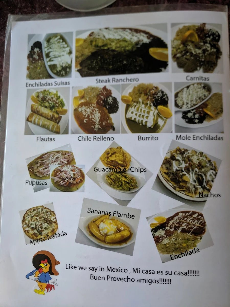 Menu, Ole Ole Mexican Cuisine