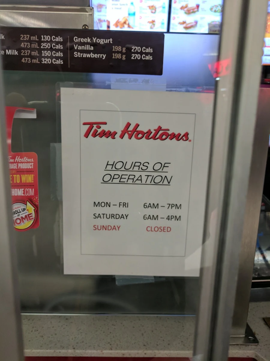 Menu, Tim Hortons