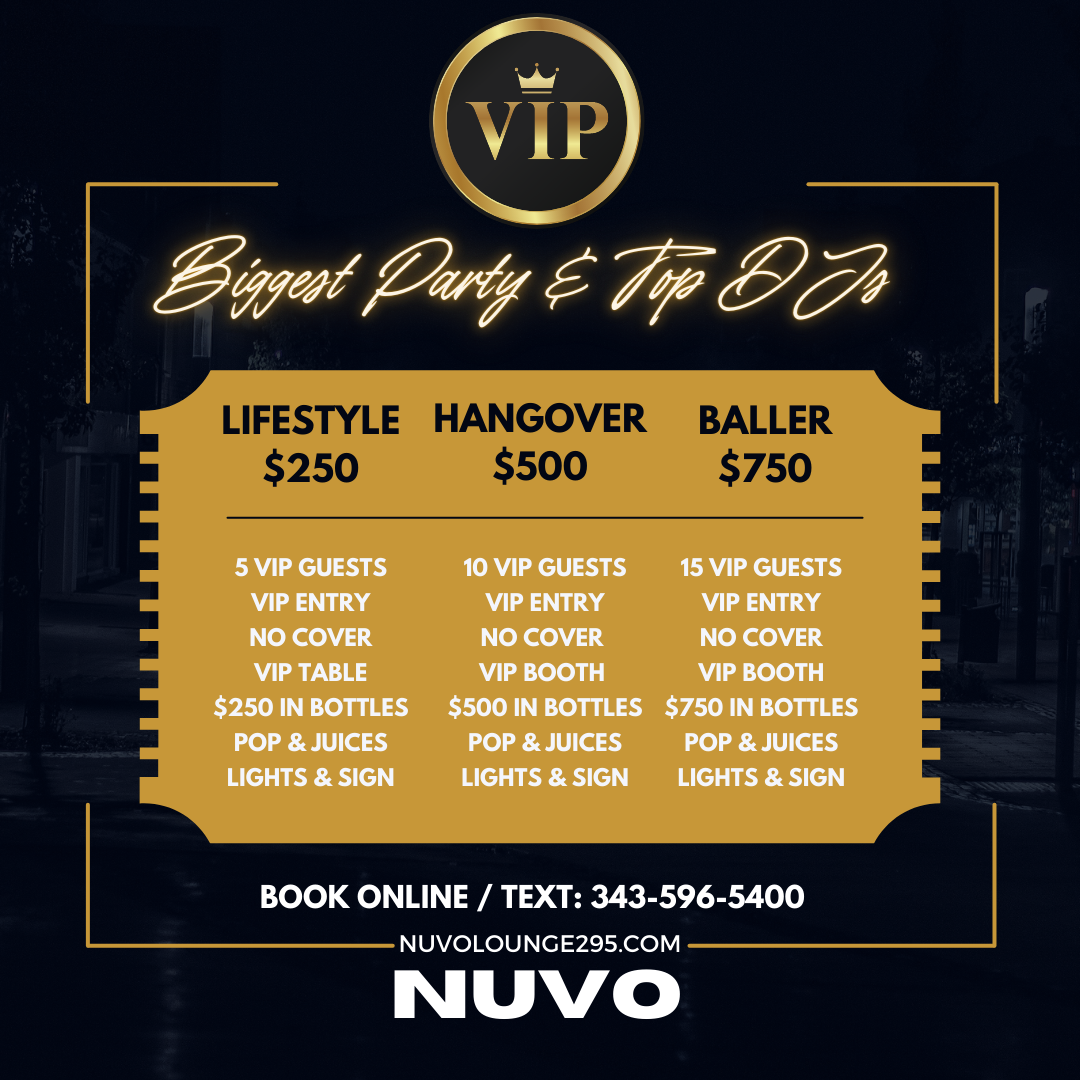 Menu, NUVO Lounge 295
