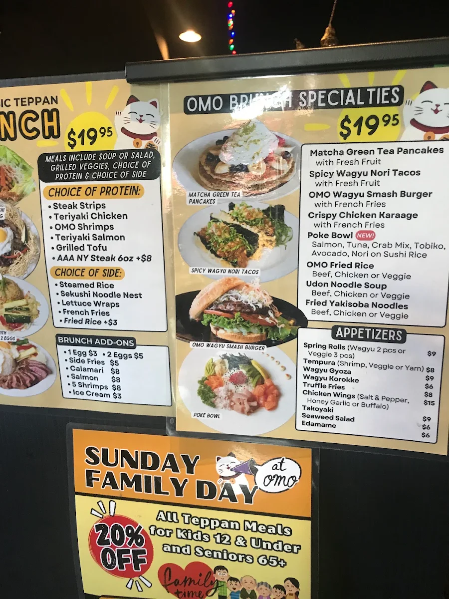 Menu, OMO Teppan and Kitchen